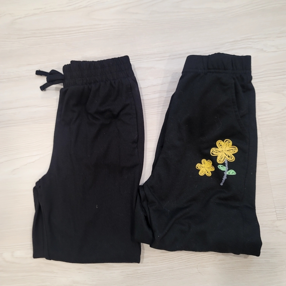 Girls Black Joggers Bundle Of 2 Size 6-7